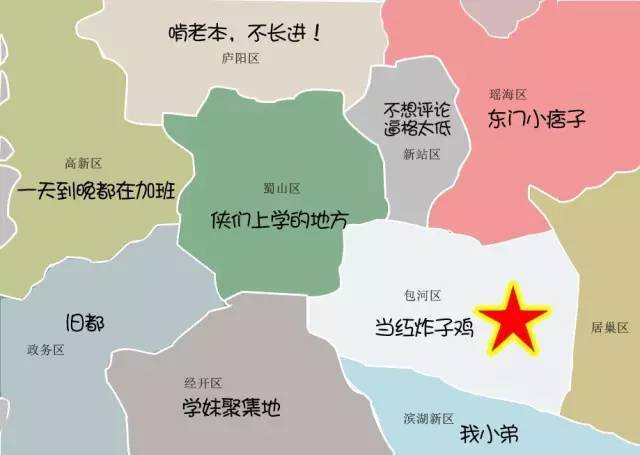 图为合肥包河区人眼中的合肥地图