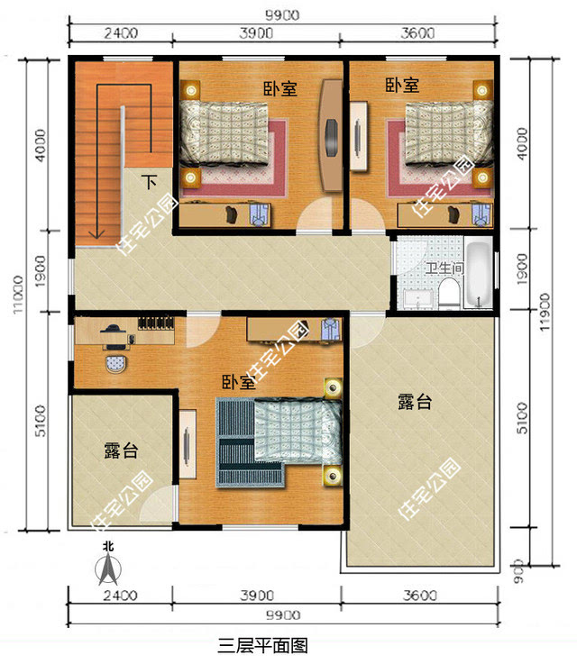 12x10米经典布局自建房,简单舒适 含图纸