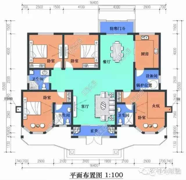 含平面图-户型1 微信公众号搜索:农村小别墅,6500套海量图纸,每日一更