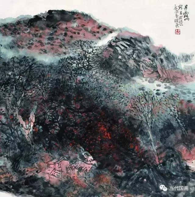 李照东《丹霞山断石村景 68x68cm 李照东有才气有悟性,或者说他有