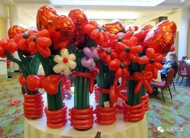 情人节各种创意的气球造型—气球花
