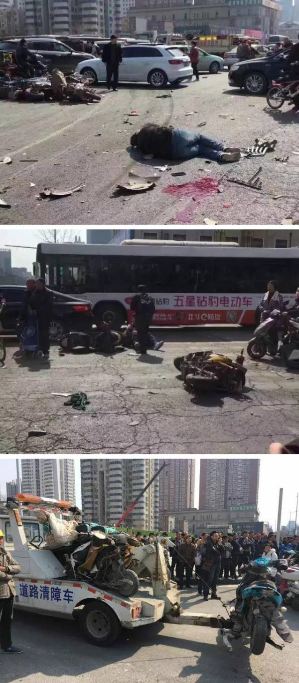 突发车祸!郑州花园路一面包车撞十几辆电动车,现场惨烈(两段视频曝光)