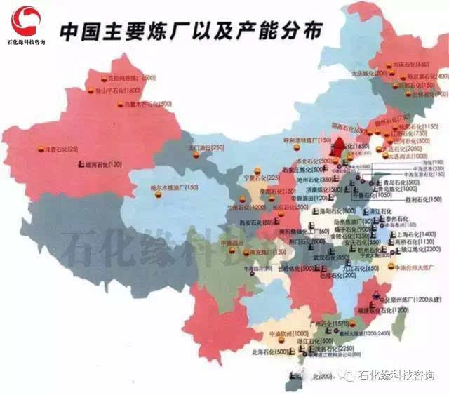 总结|中国炼油生产装置及部分产业分布图-财经频道-图片