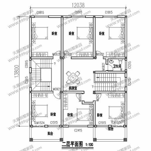 农村别墅设计图,两层另类别墅,一体两户!