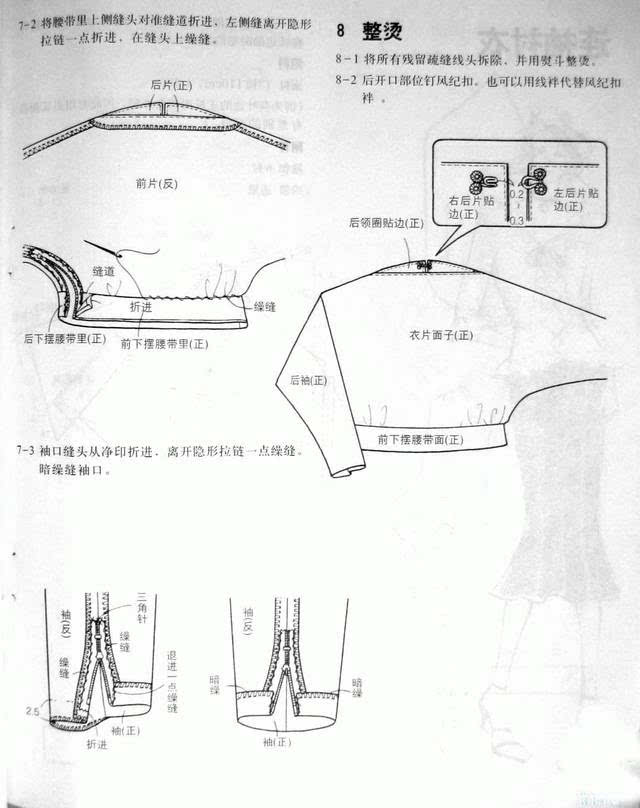 蝙蝠袖女士衬衫的裁剪图及缝制教程