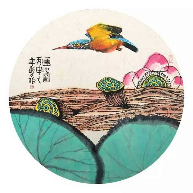 莲池图之一|国画 50×50cm