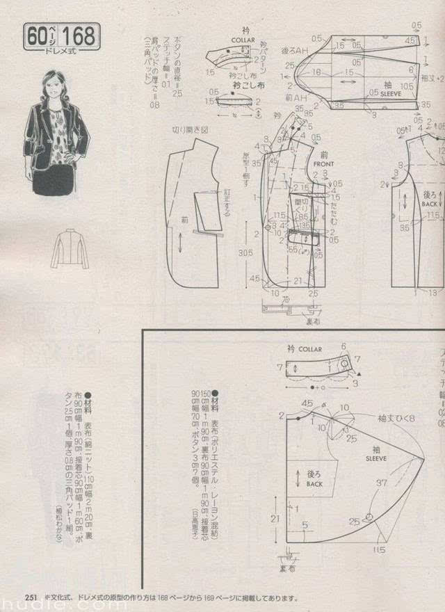 国外服装纸样连载分享14 ,12款女士小西装小西服裁剪纸样图