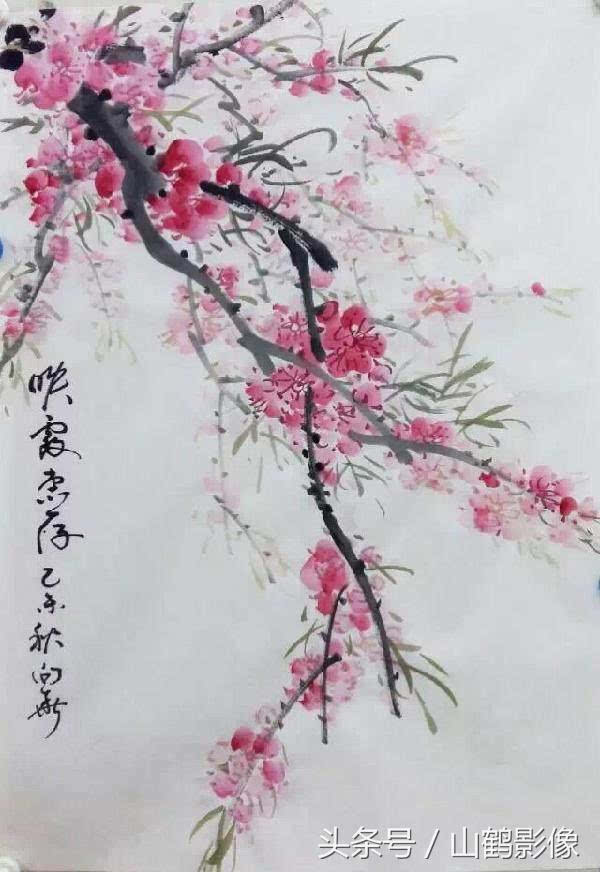 李向华国画桃花赏析