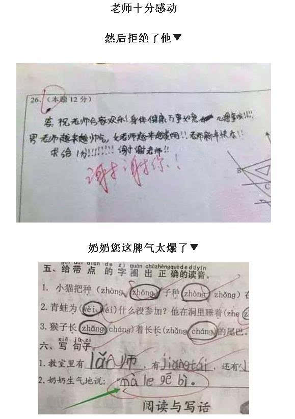 这些小学生的爆笑试卷答案,班主任看了想打人!