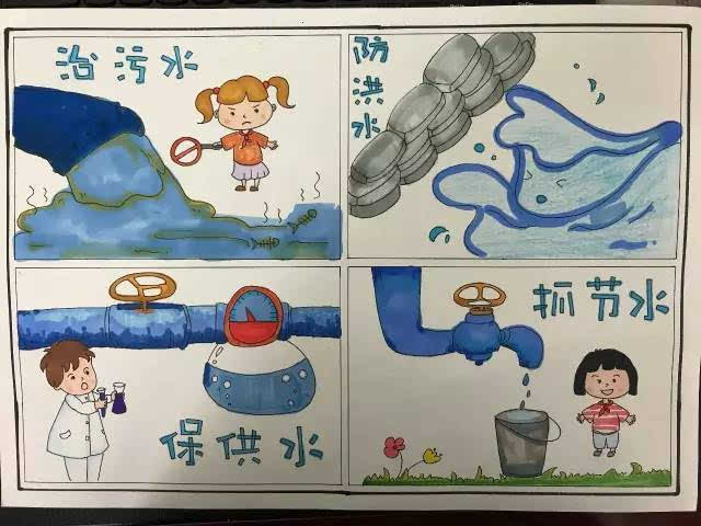 五常中心小学开展"五水共治"亲子绘画