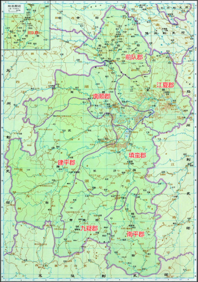 同西汉,共计9郡,因面积过大,分为益州南部和北部两张图.图片