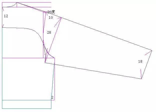 男式插肩袖夹克结构制图 3,零部件制图里布