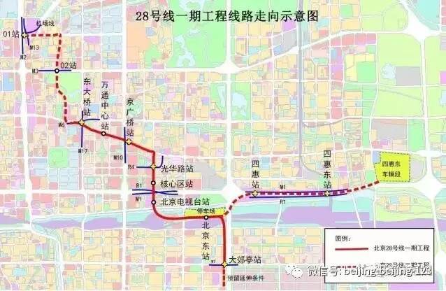 线 光华路站(换乘r4线 核心区站(国贸站,换乘1号线r1线 北京东站