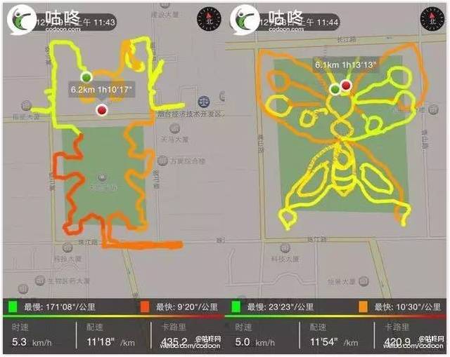 网友分享跑步路线图