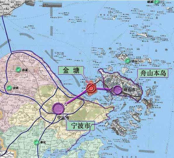 宁波,舟山历史上曾同属一个行政区域,在空间上同在一个滨海型都市功能