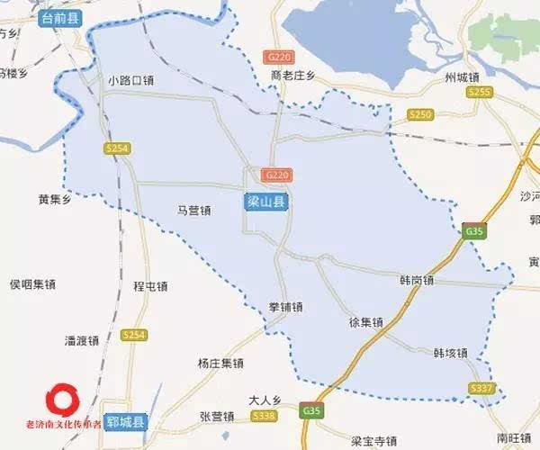 梁山县版图呈西北-东南走向. 长55公里,宽18-24公里. 14.临邑