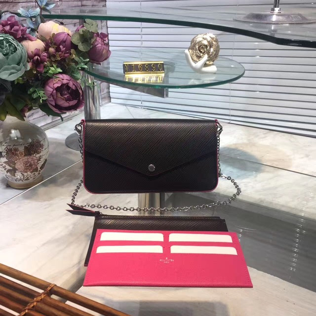 lv pochette felicie水波纹粉镶边三件套包m64579