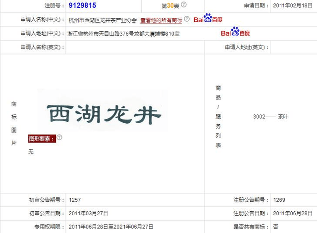 龙井茶协会认为,作为"西湖龙井"商标的持有者,紫瑶鸿公司未经自己允许