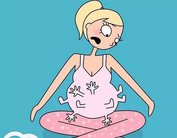一位妈妈用搞笑插画告诉你,怀孕时才会有的尴尬和滑稽