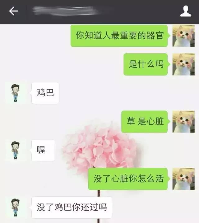 聊天新套路丨"人最重要的器官是什么""胸,可惜你没有"