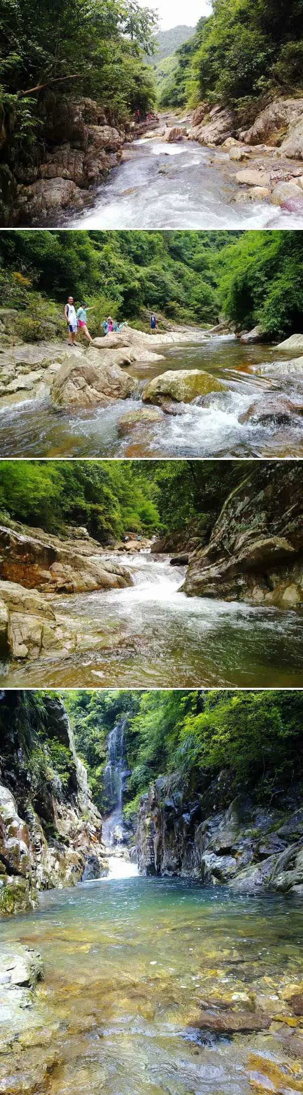 光洞峡谷内水质纯清,水潭喜人,水巷清冽幽深,两岸绝壁神奇秀丽,是夏季