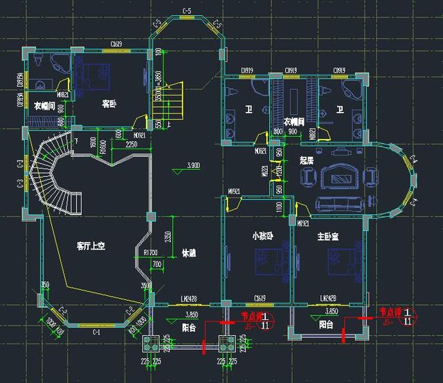 框架结构复式  图纸内容:建筑全套图纸36张 外观效果图1张 内部装修