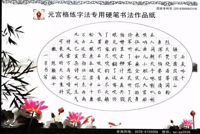 元宫格练字法高级讲师 武汉元宫格运营中心主任 本科学历,师从于王恺