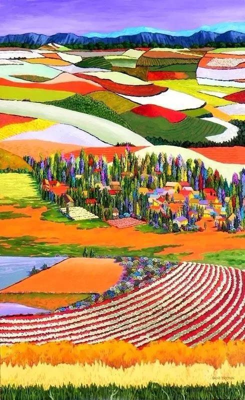 艺术家基因布朗笔下的田园风光,用色彩诠释对生活的热爱