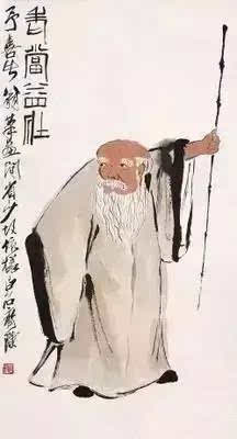 67国画大师张大千与齐白石的自画像