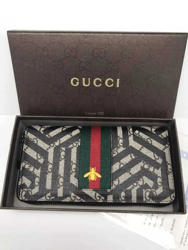 gucci 古驰2017印花迷宫小蜜蜂织带男士拉链手拿包