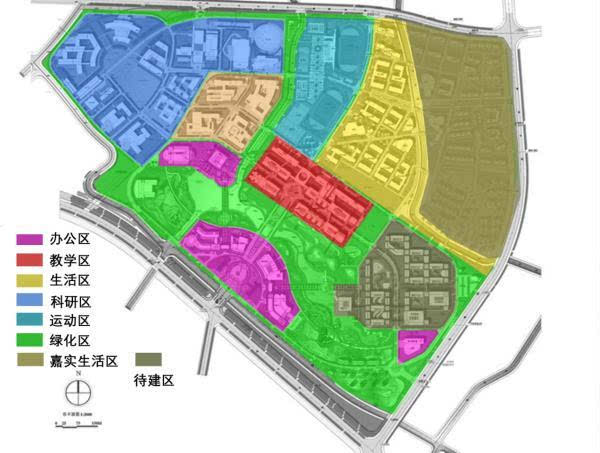 同济大学嘉定校区官方网站上的学校功能分区