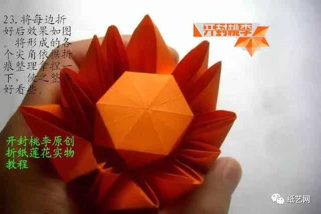 莲花折纸教程(可以做莲花灯哟)