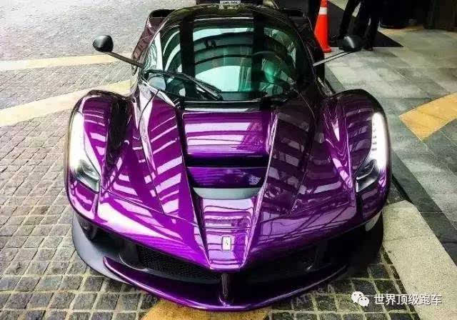世界顶级跑车 紫色的法拉利拉法,这颜色太骚气了