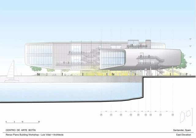 立面图 建筑师:伦佐·皮亚诺建筑工作室 地址:西班牙,坎塔布里亚