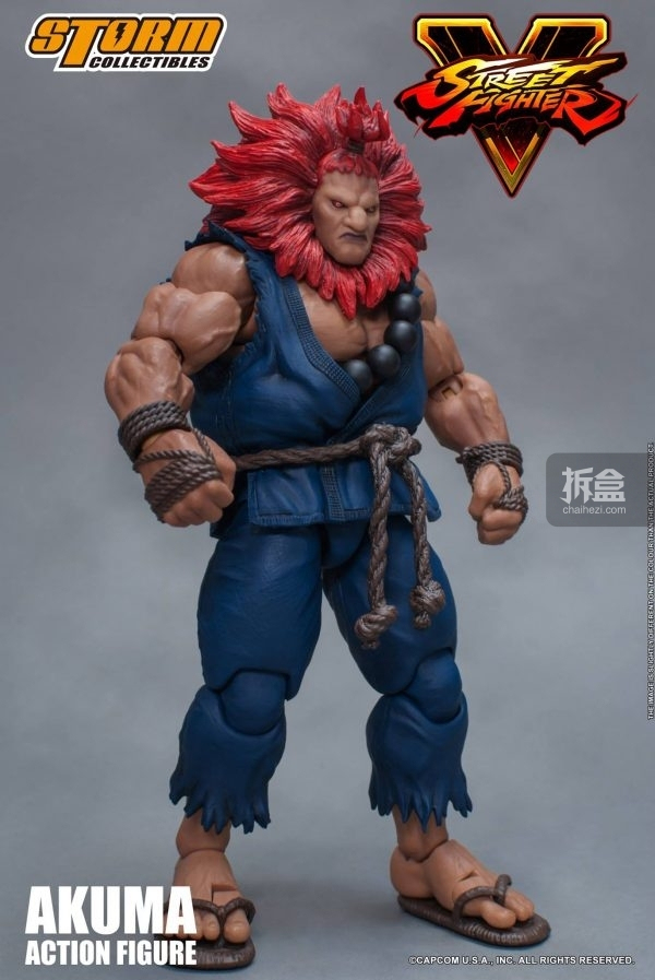 storm toys《街头霸王v》豪鬼akuma 1/12可动人偶,三头雕配置!