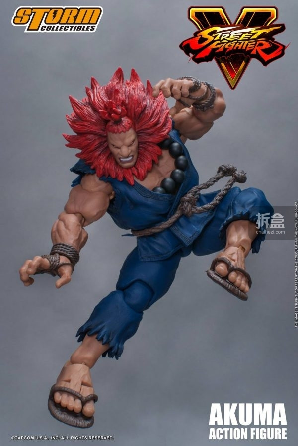 storm toys《街头霸王v》豪鬼akuma 1/12可动人偶,三头雕配置!