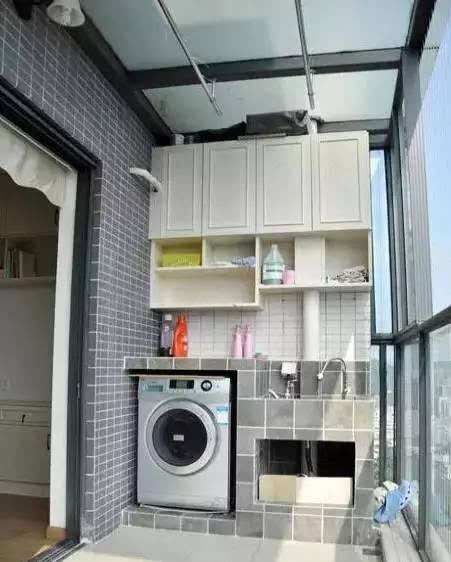 做一个1㎡砖砌阳台洗衣房,实用得不要不要的!