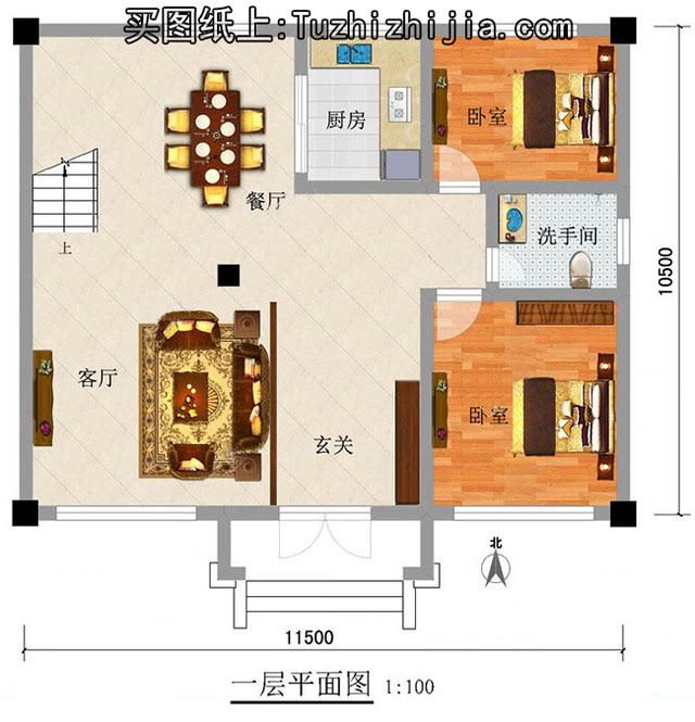 120平房子设计图带效果图,农村建房最火的一款!