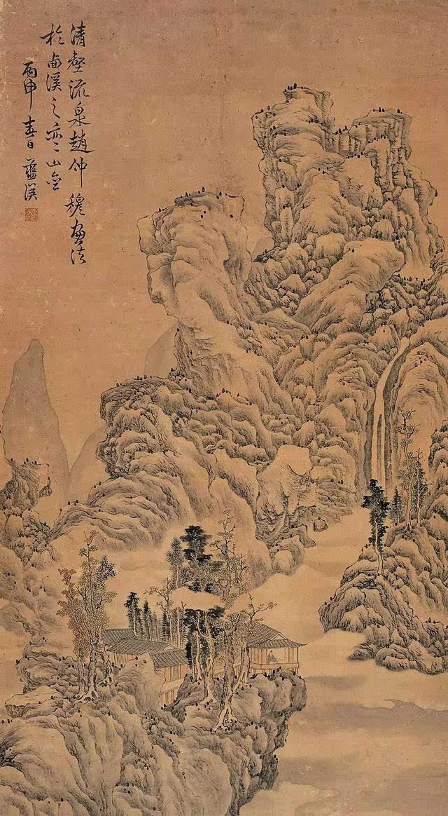 蓝瑛的山水画艺术成就,得益于他"性耽山水".