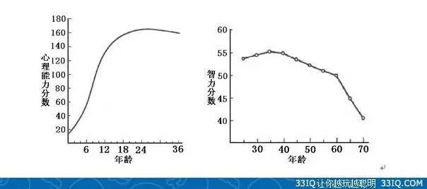 智力成长曲线图     智力年龄变化图