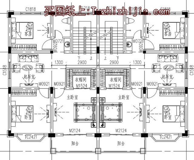 16*11米农村二层双拼别墅设计图,兄弟建房首选!