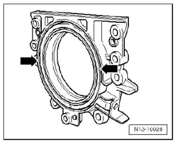 只有在信号轮压入曲轴法兰之后, 才能将该压密封唇垫圈-a- 拆下.