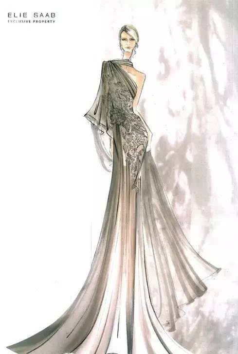 ——100张:史上最美"婚纱礼服"手绘时装画!你会画吗