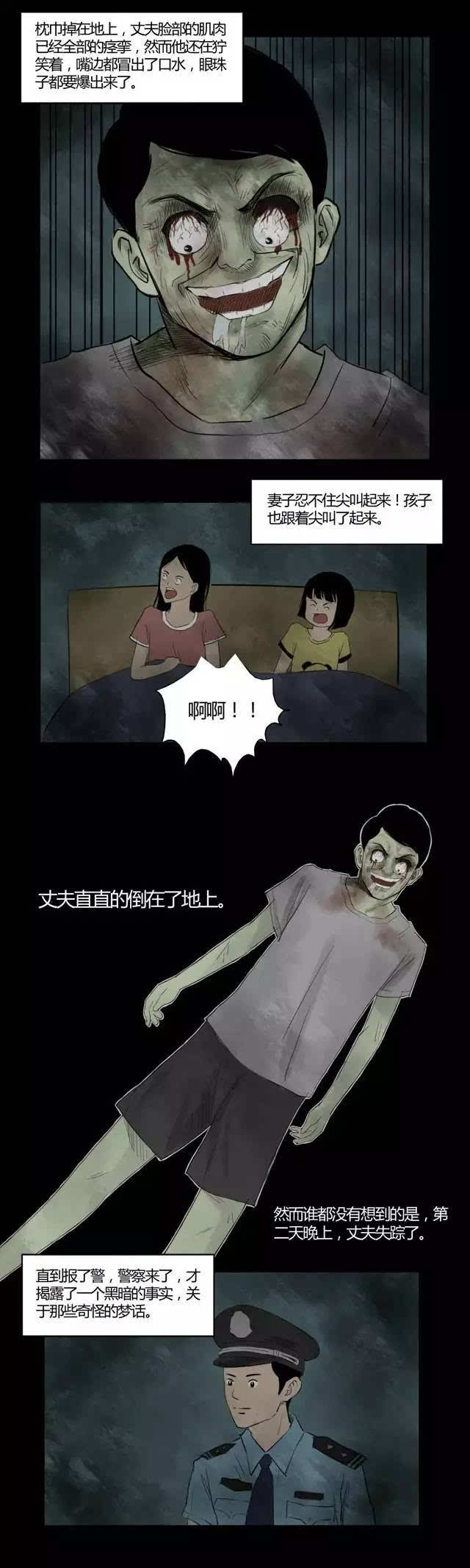 午夜惊悚漫画《噩梦》,半夜发现床边站着一个无头人