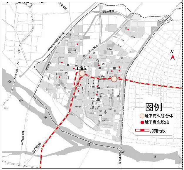 轨迹为, 从石家庄市区沿京广铁路至正定站, 随后向东,沿302省道自正定