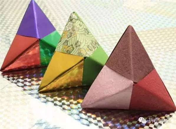 【折纸大全】手工diy立体三角,钻石的折纸方法图解教程