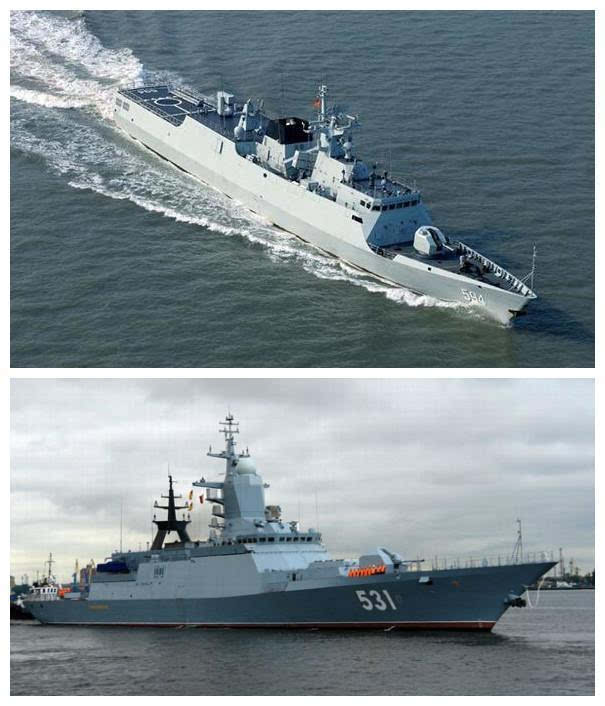 而俄罗斯的20381级护卫舰,满载排水量2100吨,采用柴柴联合(codad)动