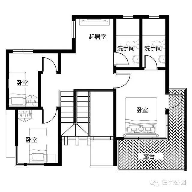 微信公众号:住宅公园,300套自建房户型图纸免费下载,3套装修设计