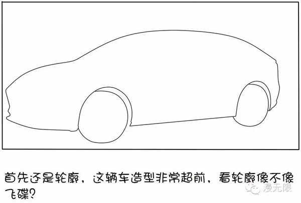 白菜教你画汽车特斯拉model023