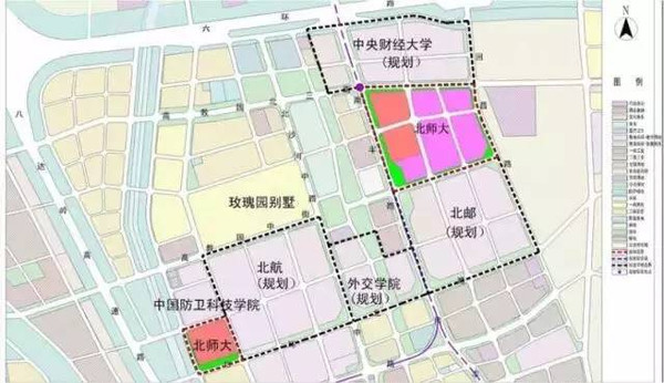 北师大新校区位于昌平沙河高教园区,分为g区和f区,g区占地249亩,f区